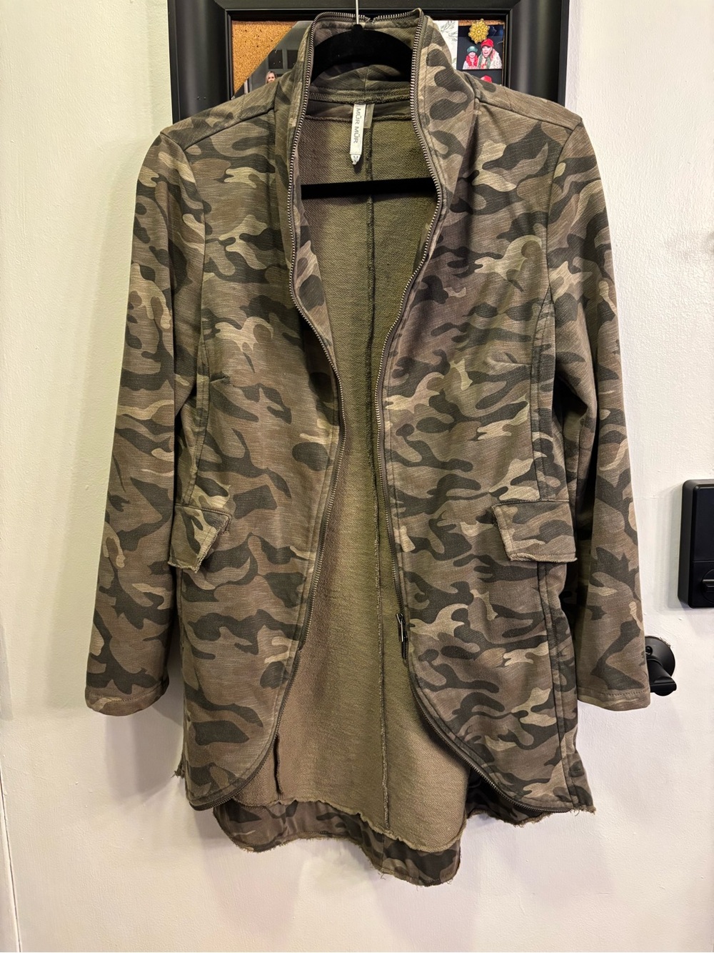 Camouflage Trench Coat Jacket - Olive Camo